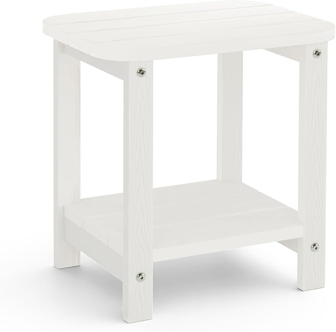 2-Tier Outdoor Side Table, 16" Adirondack Small Side Table All Weather Resistant, Patio End for Outside or Indoor, Patio - Photo 1