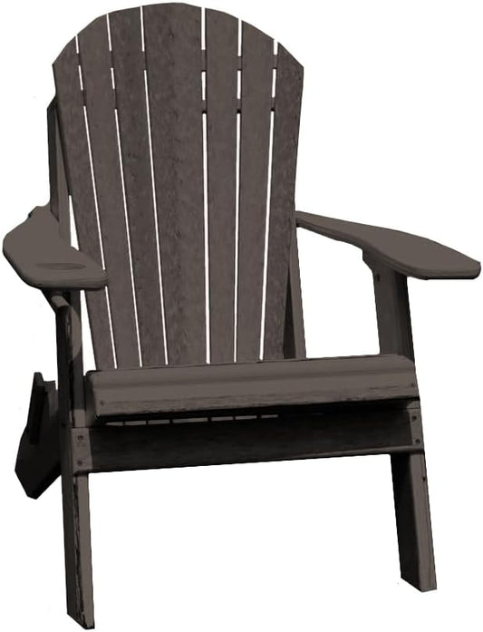 Furniture Barn USA Poly Folding Adirondack Chair with Smart Phone Holder, Coastal Gray