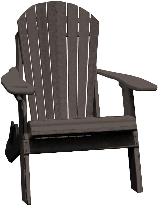 Furniture Barn USA Poly Folding Adirondack Chair, Coastal Gray