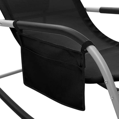 Folding Zero Gravity Chaise Lounge 24.4"x58.7"x34.6", Black Steel Frame, Textilene Fabric, Outdoor Sun Lounger for Patio, Pool, Garden, Camping