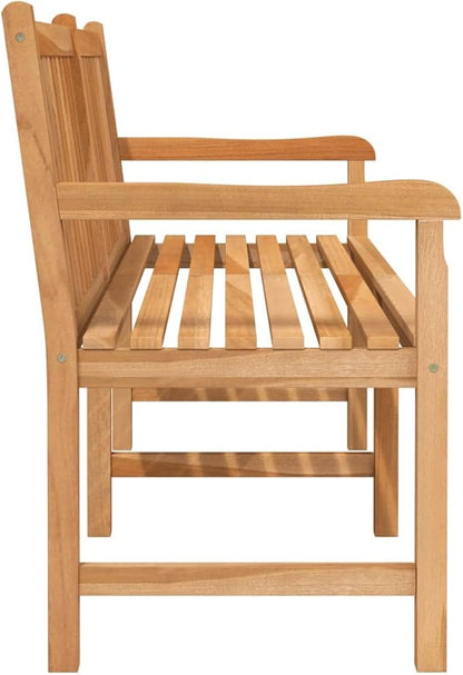 (Fast Delivery) Patio Garden Bench Outdoor Benches - Perfect for The Front Porch,Patio,Deck,Balcony or Backyard Patio Bench 59.1" Solid Teak Wood