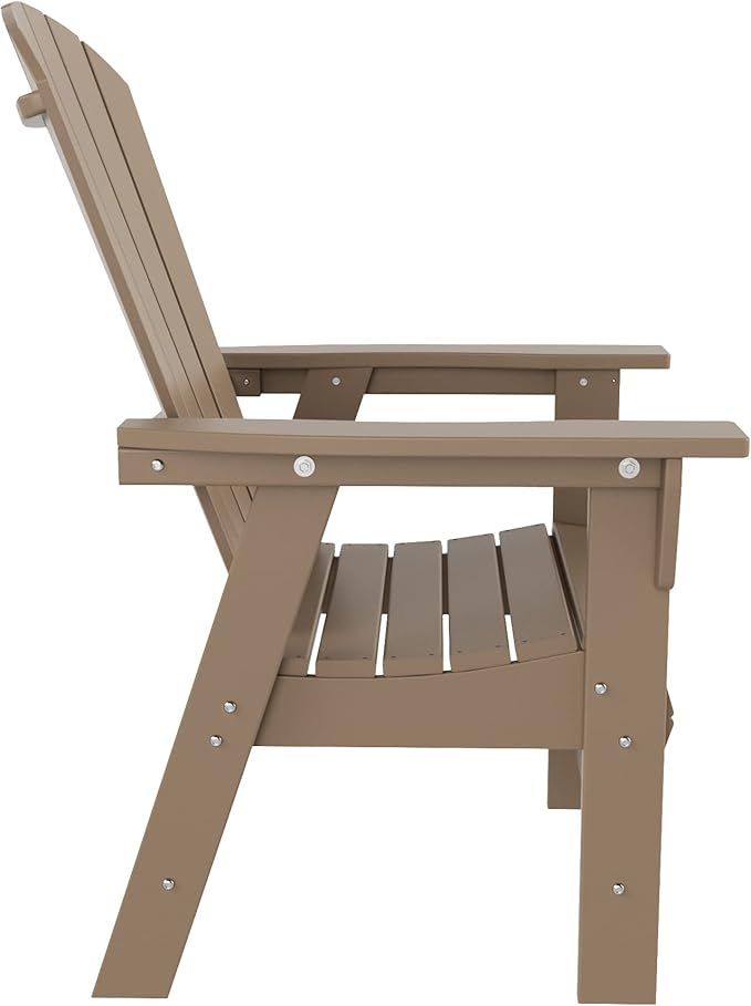 WO WESTIN OUTDOOR HDPE Altura Adirondack Dining Chair,Weathered Wood