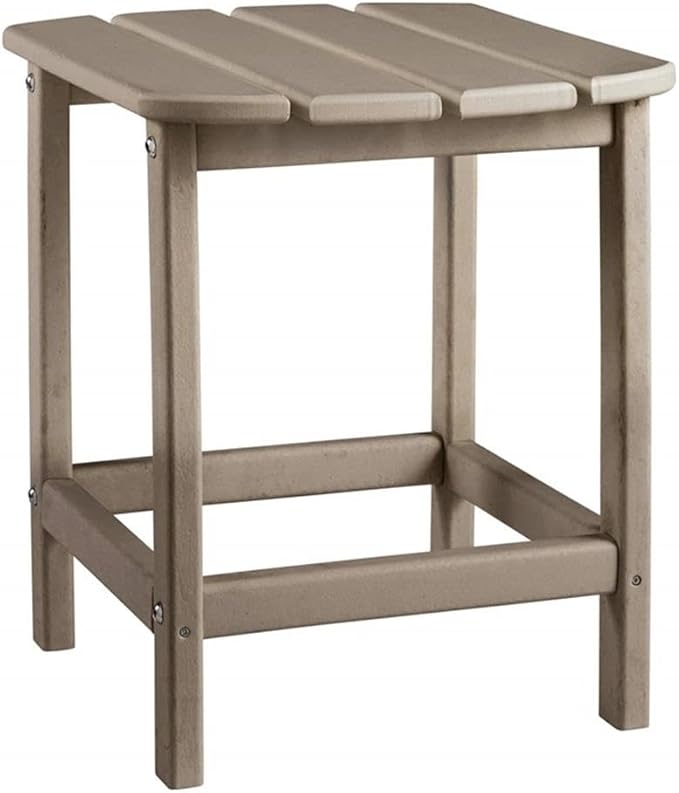 BOWERY HILL Outdoor Set of Grayish Brown End Table & Adirondack Chair