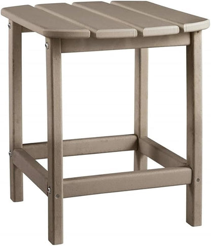 BOWERY HILL Outdoor Set of Grayish Brown End Table & Adirondack Chair