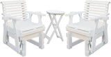 Outdoor Glider Chair, 2-Seater Wooden Glider Patio Furniture Set with Table, Cupholder - Photo 1