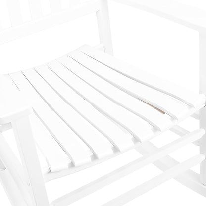 VINGLI Classic Wooden Rocking Chair with Handcrafted Comfort, Eco-Friendly and Durable Rocking Chair, Elegant and Stable Rocker for Indoor and Outdoor Use, White
