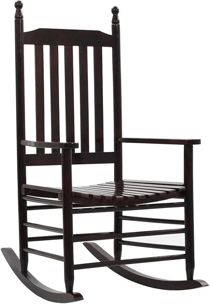 Rocking Chair Brown Poplar Hardwood Standard Durable Outdoor Chairs Patio Chairs for Outdoor Indoor