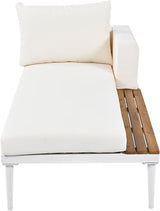 Outdoor Bed with Cushions and Pillows, Patio Daybed with Wood Topped Side Table for Drinks - Photo 4