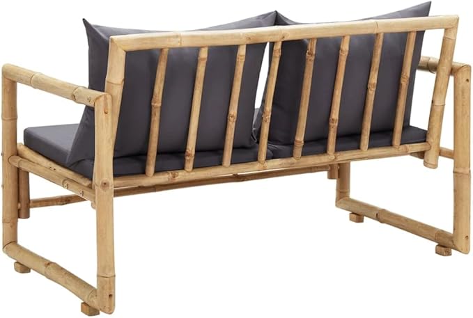 Garden Bench Deck Bench Patio Bench with Cushions 45.3" Bamboo