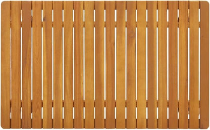 Solid Acacia Wood Garden Coffee Table Golden Brown 21.7x35.4 Inch Rectangular Slatted Top Durable Indoor Outdoor Furniture for Patio Balcony