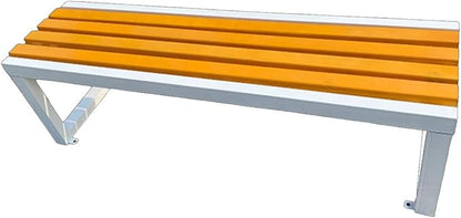 Park Bench All-Weather Outdoor Benches Metal Frame Wooden Seating Garden Bench 860 lbs Capacity 2-3 Person Chair Furniture for Patio, Balconies, Lawn, Yard, Schools(Yellow,47inch)