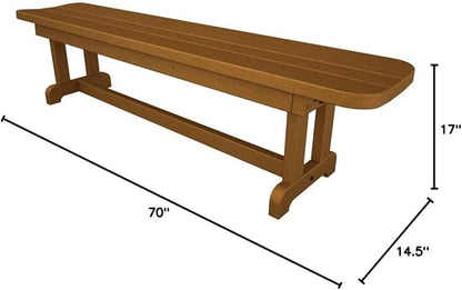Park 72" Harvester Backless Bench (Slate Grey)
