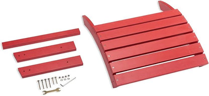Psilvam Adirondack Ottoman, Adirondack Footstool for Adirondack Chair Weather Resistant Foot Rest for Outdoor Porch, Yard, Garden (Red)