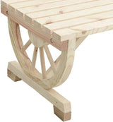 Natural Wood Solid Fir Wood Medium Durable Adirondack Chair and Table Set 4-Piece for Patio - Photo 7