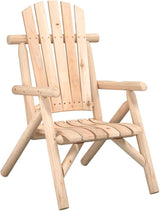 Natural Solid Spruce Wood Garden Chair, Classic Adirondack Design for Patio Balcony Outdoor Seating - Photo 2
