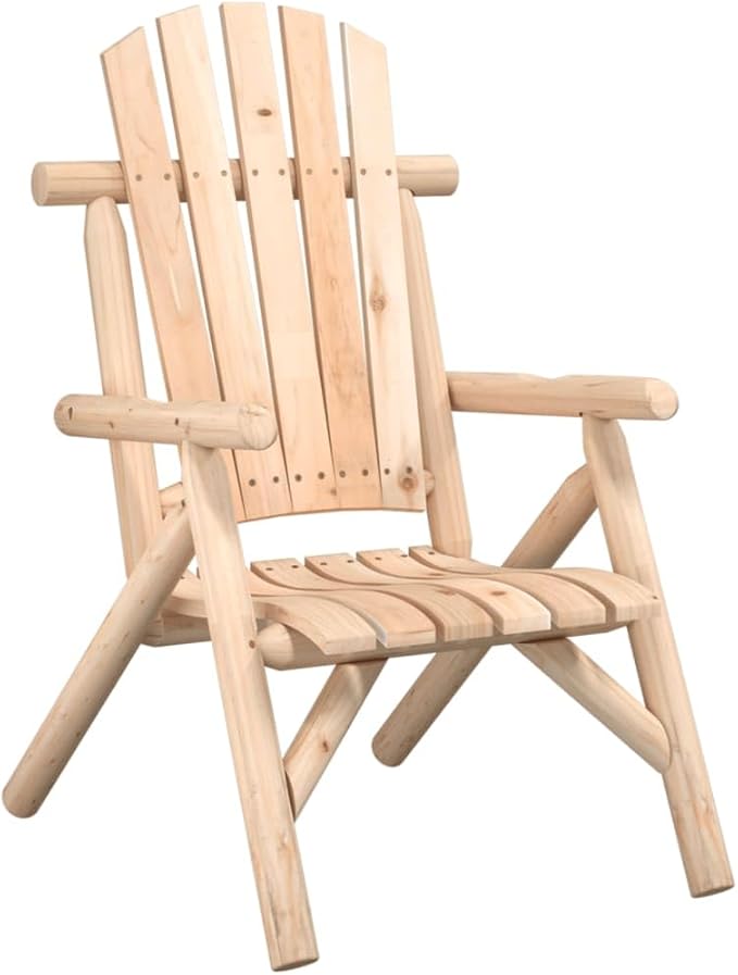 Natural Solid Spruce Wood Adirondack Garden Chair for Patio Balcony Outdoor Seating Comfort Ergonomic Design Durable - Photo 3