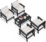 SERWALL Outdoor Patio Furniture Set, 5 Piece HDPE Patio Conversation Sets - Photo 1