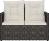 Patio Bench with Cushions Gray 41.3" Poly Rattan Outdoor Benches Garden Benches Outdoor Bench for Park Garden Patio and - Photo 5