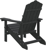 Durable HDPE Adirondack Chair in Anthracite Color with Slanted Backrest and Wide Armrests for Outdoor Patio Garden - Photo 6