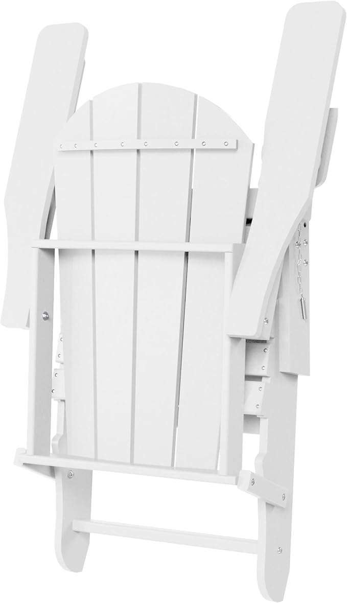 WestinTrends Malibu Folding Adjustable Adirondack Chair with Retractable Ottoman and Cup Holder (Set of 2), White - Photo 5