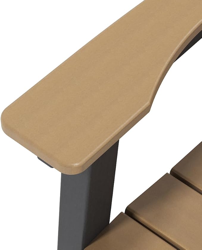 Tall Adirondack Chairs Set of 6, Outdoor Bar Height Chair for Patio, Heavy-Duty Tall Adirondack Chair, Weatherproof HDPE Chairs for Deck, Poolside, Brown and Black
