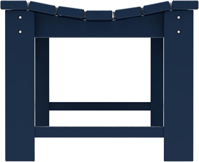 Costaelm Outdoor Benches Weatherproof, All Weather Resistant Park Bench Poly Lumber Backless Garden Bench Seat for Entryway Front Porch, Navy Blue