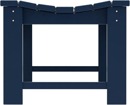 Costaelm Outdoor Benches Weatherproof, All Weather Resistant Park Bench Poly Lumber Backless Garden Bench Seat for Entryway Front Porch, Navy Blue