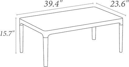 CC Home Furnishings 39.5" Dark Gray Patio Solid Rectangular Lounge Coffee Table