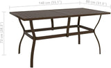 Patio Table Brown 55.1"x31.5"x28.3" Steel - Photo 2