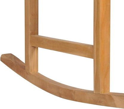 Rocking Chair Brown Solid Teak Wood Medium Durable Outdoor Chairs Patio Set for Indoor Tavern