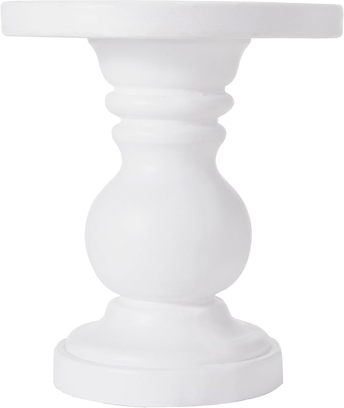 Christopher Knight Home Madeline 22" H Lightweight Concrete Outdoor Side Table, Patio End Table with Round Top, MGO Outdoor Coffee Table, No Assembly Garden Plant Stand Indoor, White
