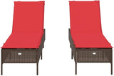 Brown Outdoor Chaise Lounge 5-Pos Recline UV Rattan 21.5"x30.7"x15" Patio Garden - Photo 4