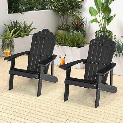 TM Replacement for/Fits 2 PC Patio HIPS Adirondack Chair w/Cup Holder Weather Resistant Outdoor 380 LBS Size : 33.4" x 30" x 37"