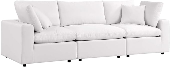 Modway Commix Outdoor Patio Overstuffed Sofa in White - Photo 4