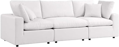 Modway Commix Outdoor Patio Overstuffed Sofa in White