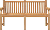 Heavy Duty Solid Teak Wood Garden Bench Light Brown Vintage Style Outdoor Seating for Patio and Garden Weather - Photo 4