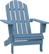 Solid Fir Wood Adirondack Chair Blue Patio Furniture Outdoor Relaxing Lounge Chair for Garden Backyard Poolside - Photo 1