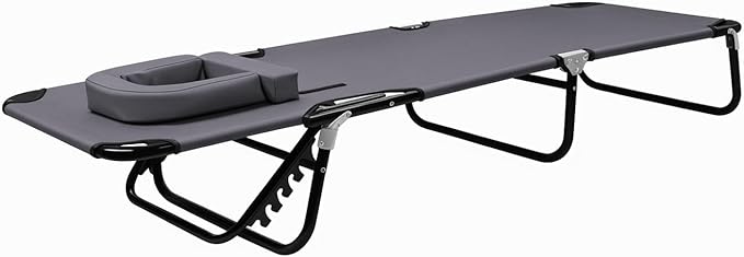Face Down Chaise Lounge Chair, 4-Position Height Adjustable Sunbathing - Photo 6