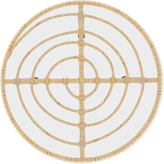 21.7" Round Glass Dining Table Modern Small Patio Coffee Side Table Clear Tempered Top with Powder-Coated Steel Legs - Photo 5