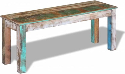 Vintage Reclaimed Wood Garden Bench for Outdoor and Indoor Use, Rustic Patio Seating with Spacious Design, Durable Solid Wood Construction