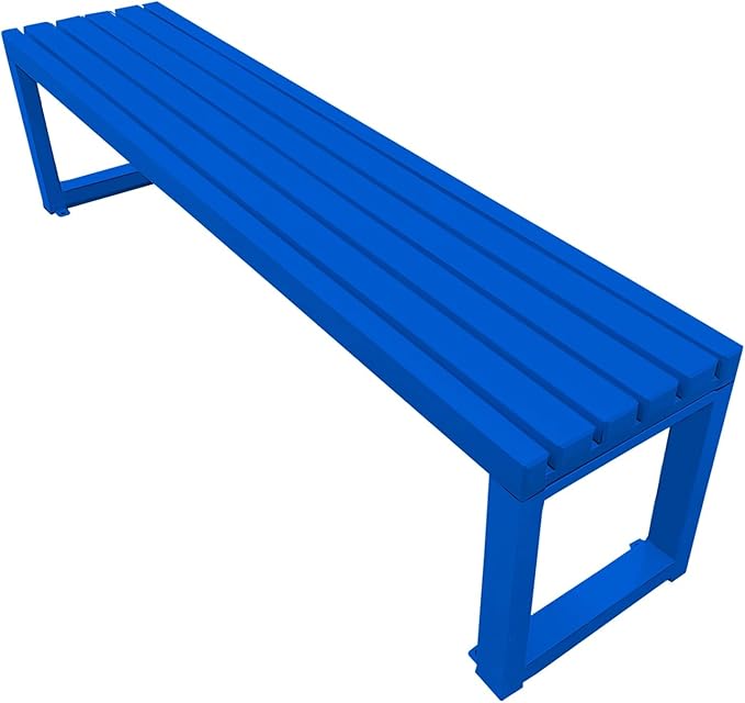 Garden Benches for Outdoors 2-Person Patio Bench Park Seat Metal Bench Backless Seat Weatherproof Chair for Backyard Front Porch Entryway, 3.3ft 3.9ft 4.9ft 5.9ft(Blue,5.9ft)
