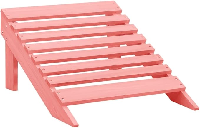 Adirondack Chair with Ottoman Pink Solid Fir Wood Outdoor Patio Lounge Chair for Garden Relaxation and Backyard Lounging - Photo 8