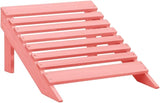 Adirondack Chair with Ottoman Pink Solid Fir Wood Outdoor Patio Lounge Chair for Garden Relaxation and Backyard Lounging - Photo 8