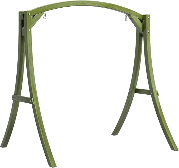 VINGLI 5FT Porch Swing Frame, 1000LBS Heavy Duty A-Frame Wooden Porch Swing Stand with Curved Arc Top - Photo 1