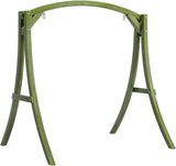 VINGLI 5FT Porch Swing Frame, 1000LBS Heavy Duty A-Frame Wooden Porch Swing Stand with Curved Arc Top - Photo 1