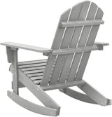 Vintage Grey Hardwood Rocking Chair for Garden Balcony Outdoor Relaxation Durable Weather Resistant Adult Standard Size - Photo 5