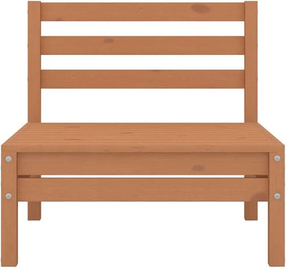 3-Piece Patio Lounge Set, Solid Pinewood Garden Conversation Set, Honey Brown Outdoor Sofa with Coffee Table, Rustic Modular Furniture for Backyard Porch