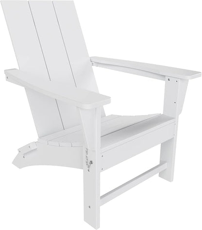 WO Home Furniture HDPE Adirondack Chair Folding Poly Lumber All Weather UV/Fade Resistant Heavy Duty for Patio, Backyard, Balcony, Garden, Lawn (White)…