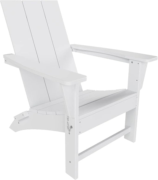 WO Home Furniture HDPE Adirondack Chair Folding Poly Lumber All Weather UV/Fade Resistant Heavy Duty for Patio, Backyard, Balcony, Garden, Lawn (White)…