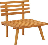 4-Piece Garden Chair Set with Natural, Dark Gray, and White Cushions, Solid Acacia Wood Frame - Photo 7